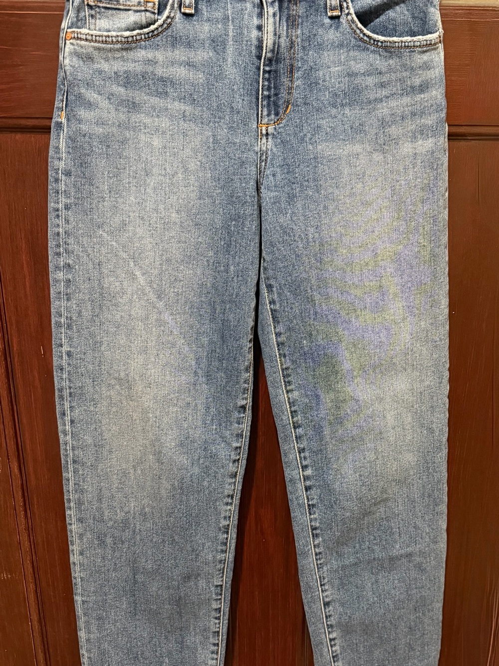 Joe's Jeans Medium Blue Denim Jeans with Tan Stitching